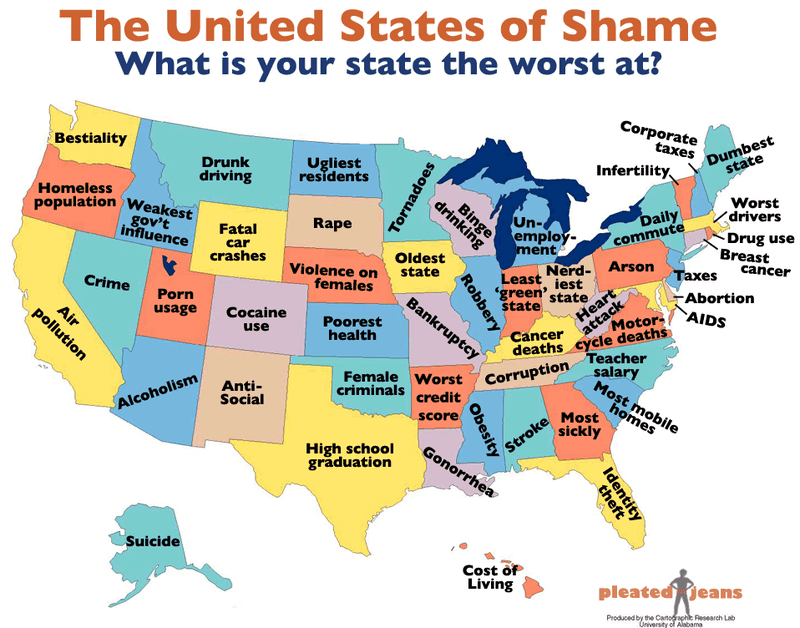 Illustration for article titled What Shitty Thing Does Your State Have Going For It?